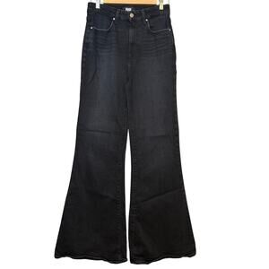 Paige Black Label Charlie High Rise Flare Jeans Women’s 28 Black Midnight Raven